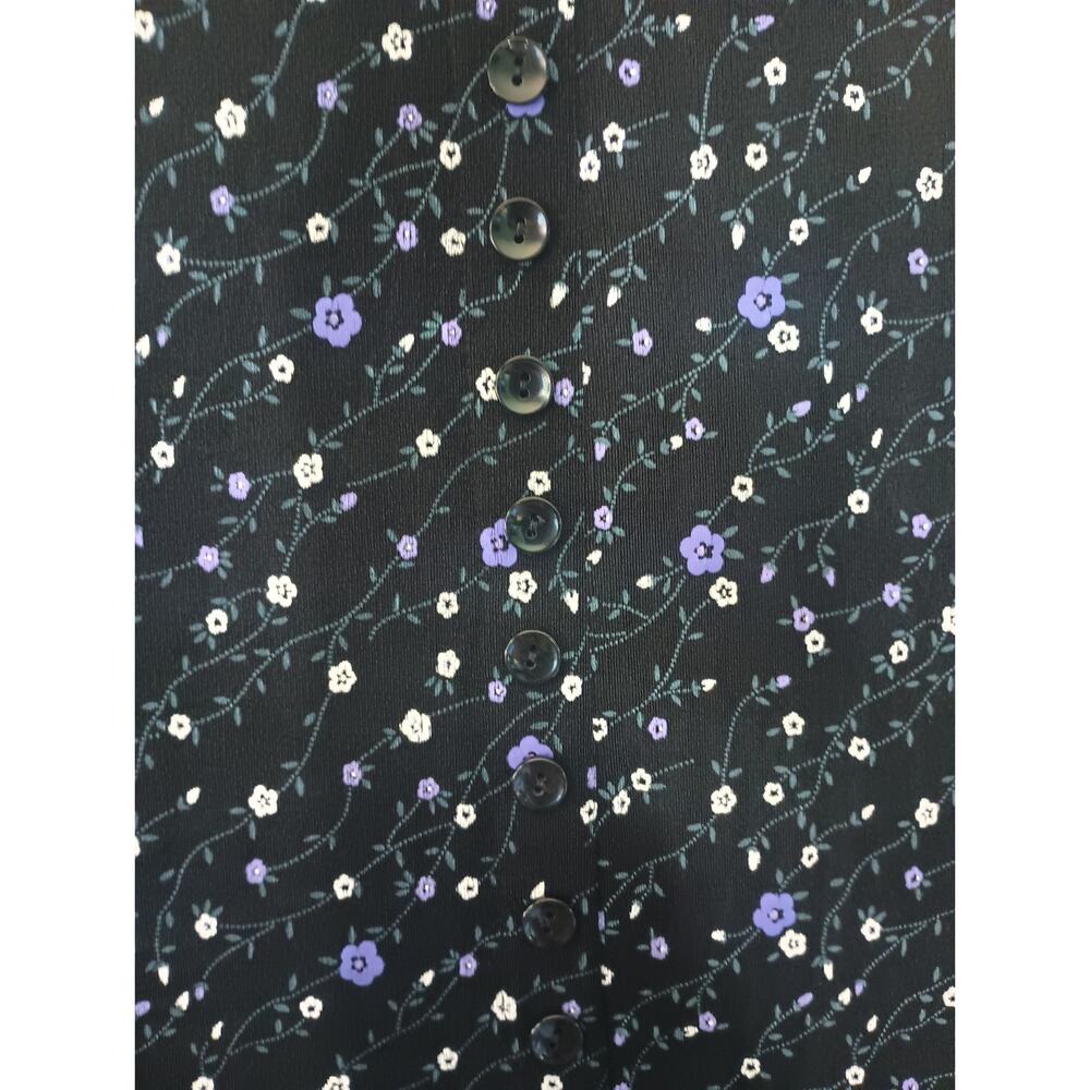 Vtg Briggs Dark Cottagecore Floral Maxi Skirt XL Button Slit Whimsigoth Y2K 90s - Picture 4 of 10